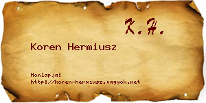 Koren Hermiusz névjegykártya